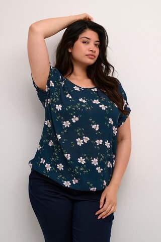KAFFE CURVE Blouse 'Lokana' in Blauw: voorkant