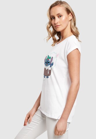 ABSOLUTE CULT Shirt 'Lilo And Stitch - Pudding Holly' in Wit