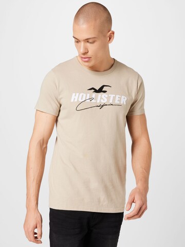 HOLLISTER Футболка в Бежевый: спереди