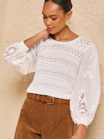 love & rosesPulover - bijela boja: prednji dio
