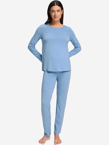 Hanro Pyjama 'Natural Elegance' in Blauw