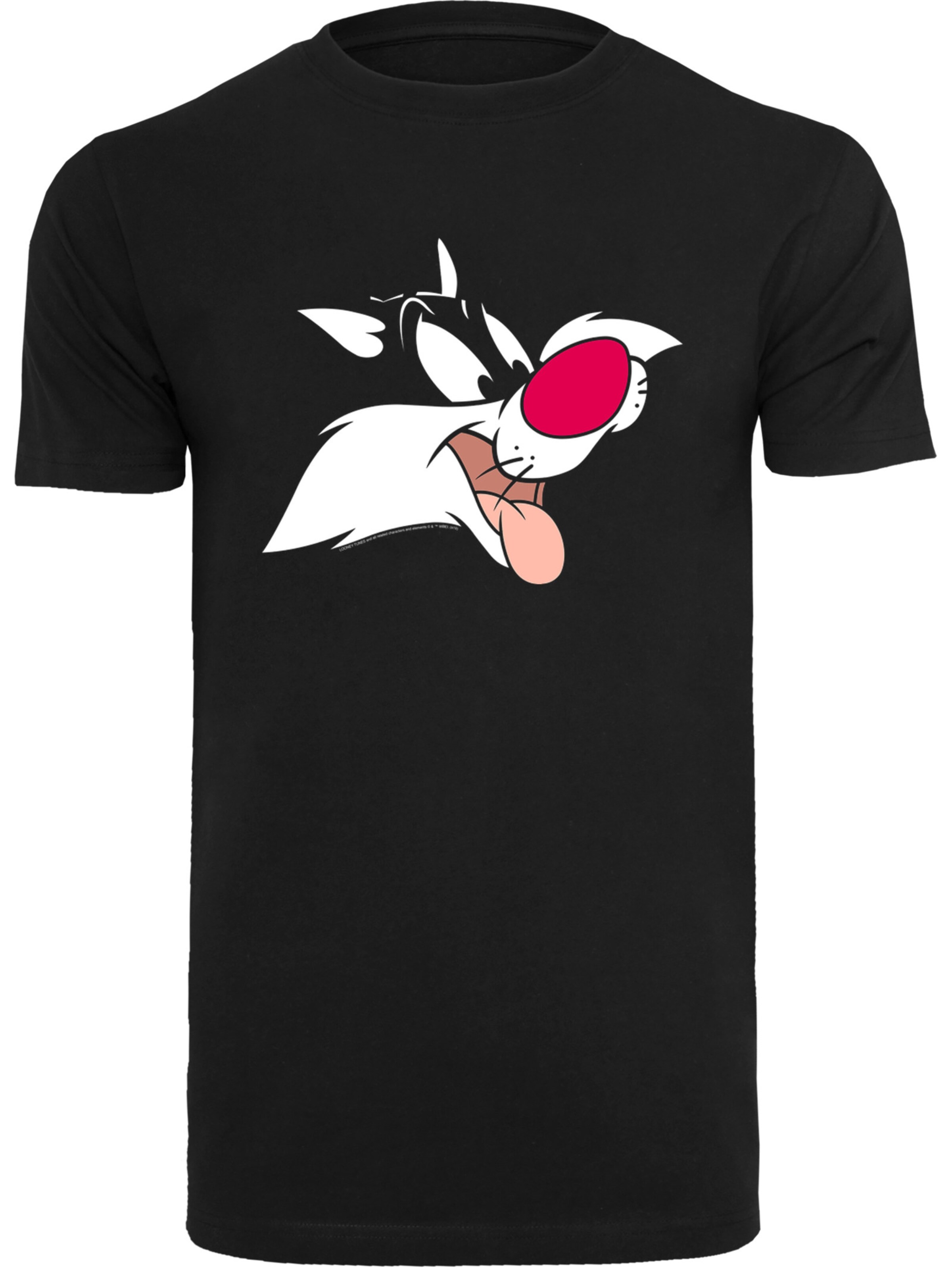 F4NT4STIC T-Shirt 'Looney Tunes Sylvester' in Schwarz: Vorderseite