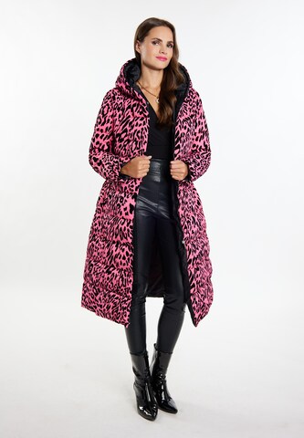 Cappotto invernale di faina in rosa