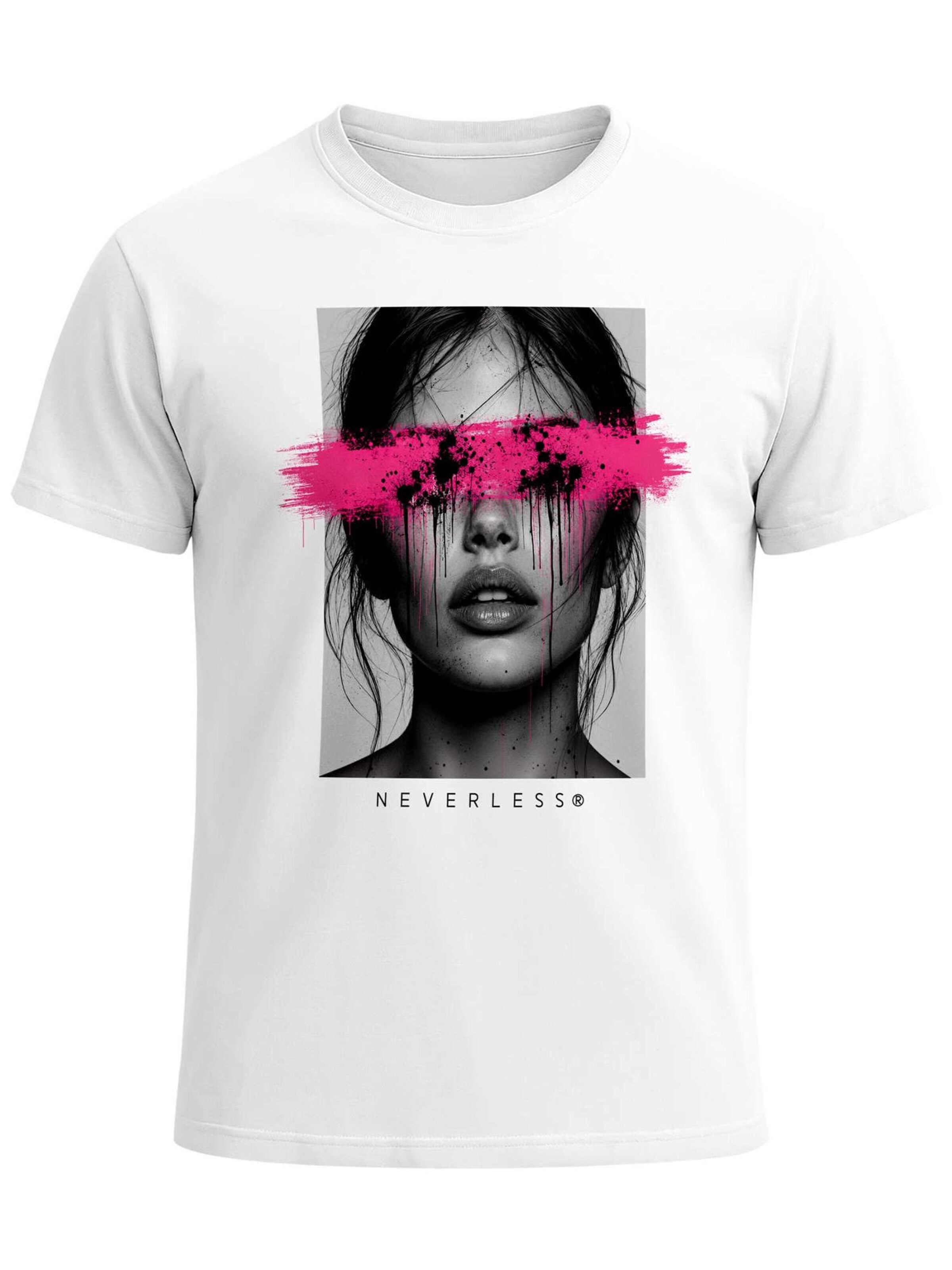 Neverless Shirt 'Photo Portrait'‌‌‌‌‌‌ in Weiß: Vorderseite