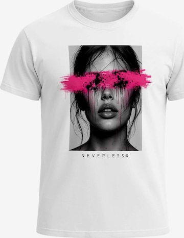 Neverless Shirt 'Photo Portrait' in Weiß: Vorderseite