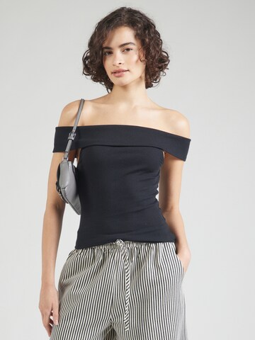 Top di HOLLISTER in nero: frontale