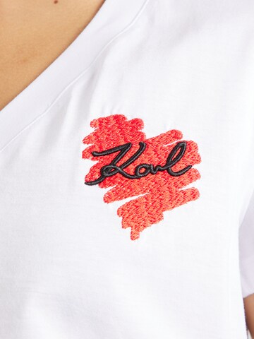 Karl Lagerfeld T-Shirt 'HEARTS' in Weiß