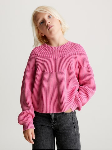 Pull-over Calvin Klein Jeans en rose : devant