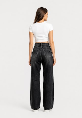 Wide leg Jeans di Elara in nero