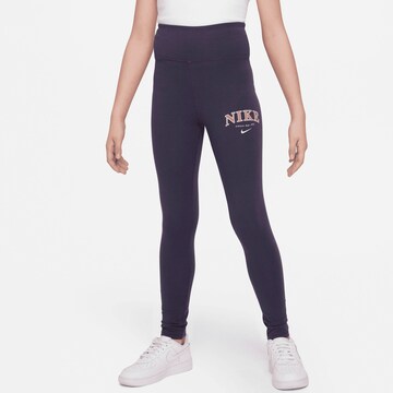 Nike Sportswear Skinny Workout Pants in Blue: front