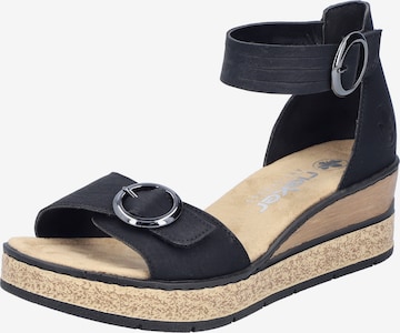 RiekerSandale - crna boja: prednji dio