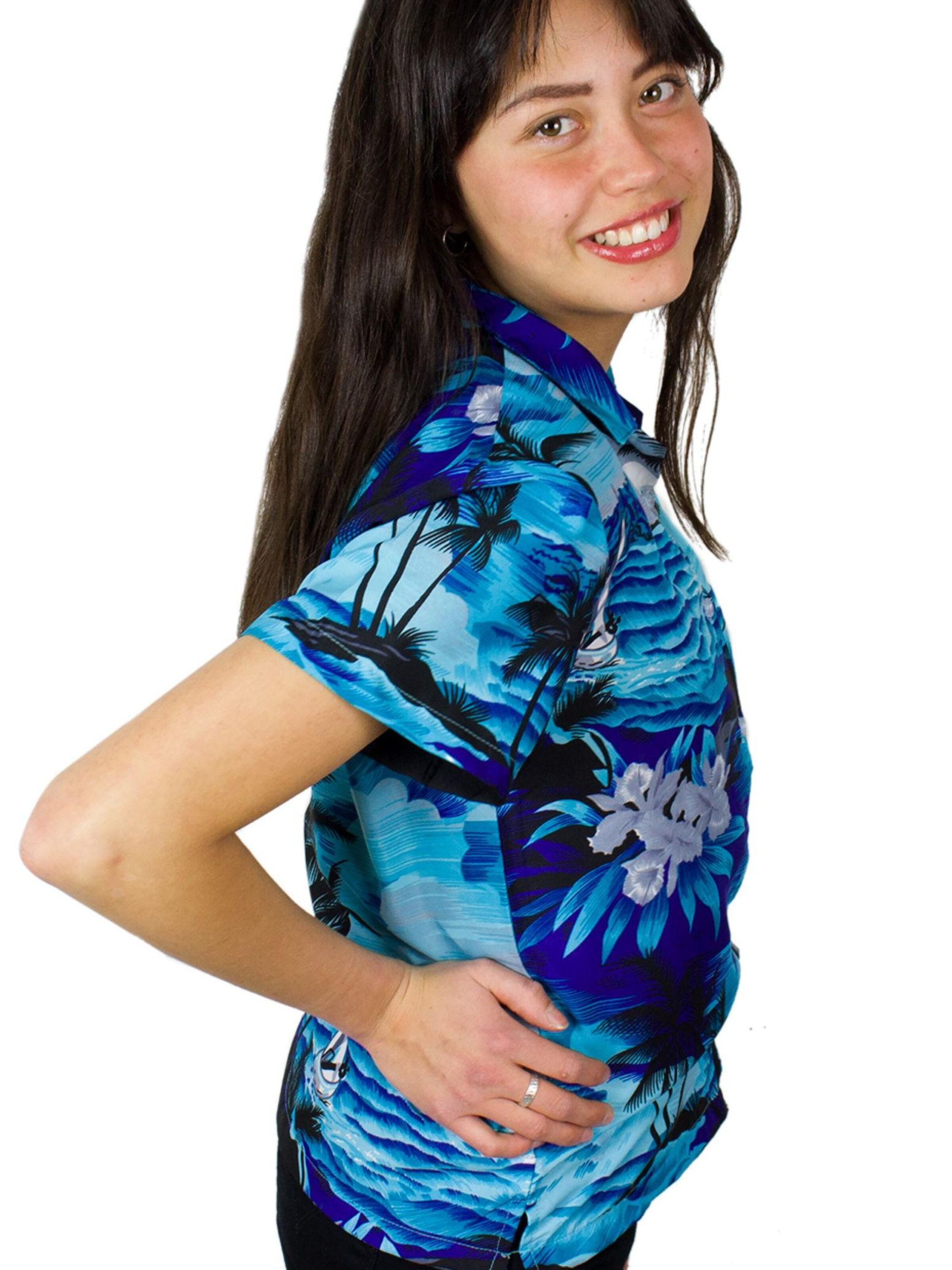 King Kameha Blouse 'Surf' in Blue
