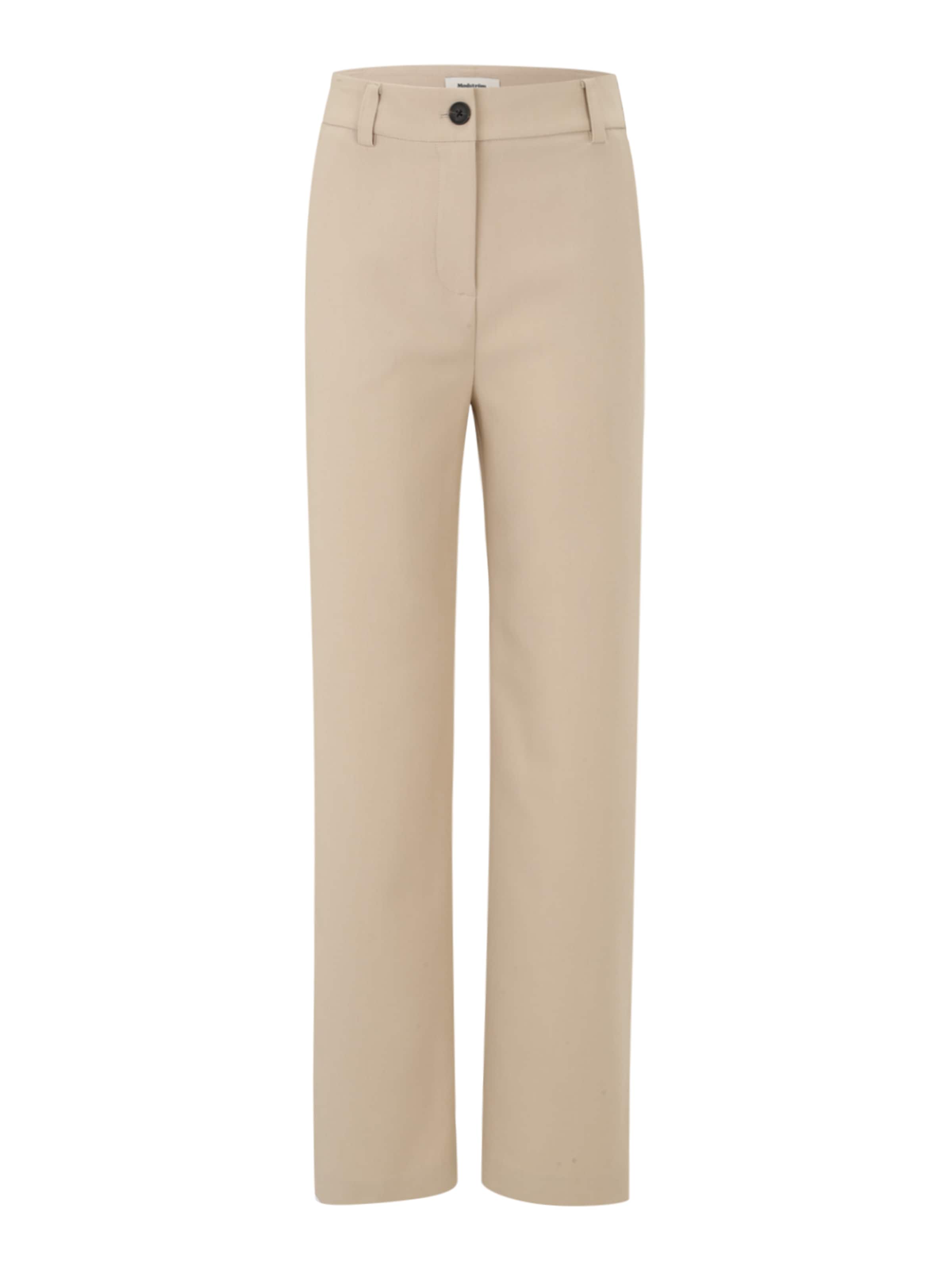 modström Wide Leg Suorat housut 'Gale' värissä beige: etupuoli