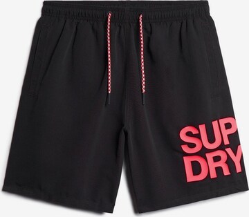 Shorts de bain Superdry en noir : devant