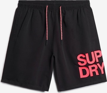 Superdry Board Shorts in Black: front