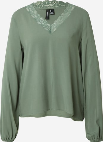 VERO MODA Blouse 'LILOU' in Groen: voorkant