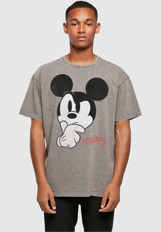T-Shirt 'Mickey Mouse - Distressed Ponder' ABSOLUTE CULT en gris : devant