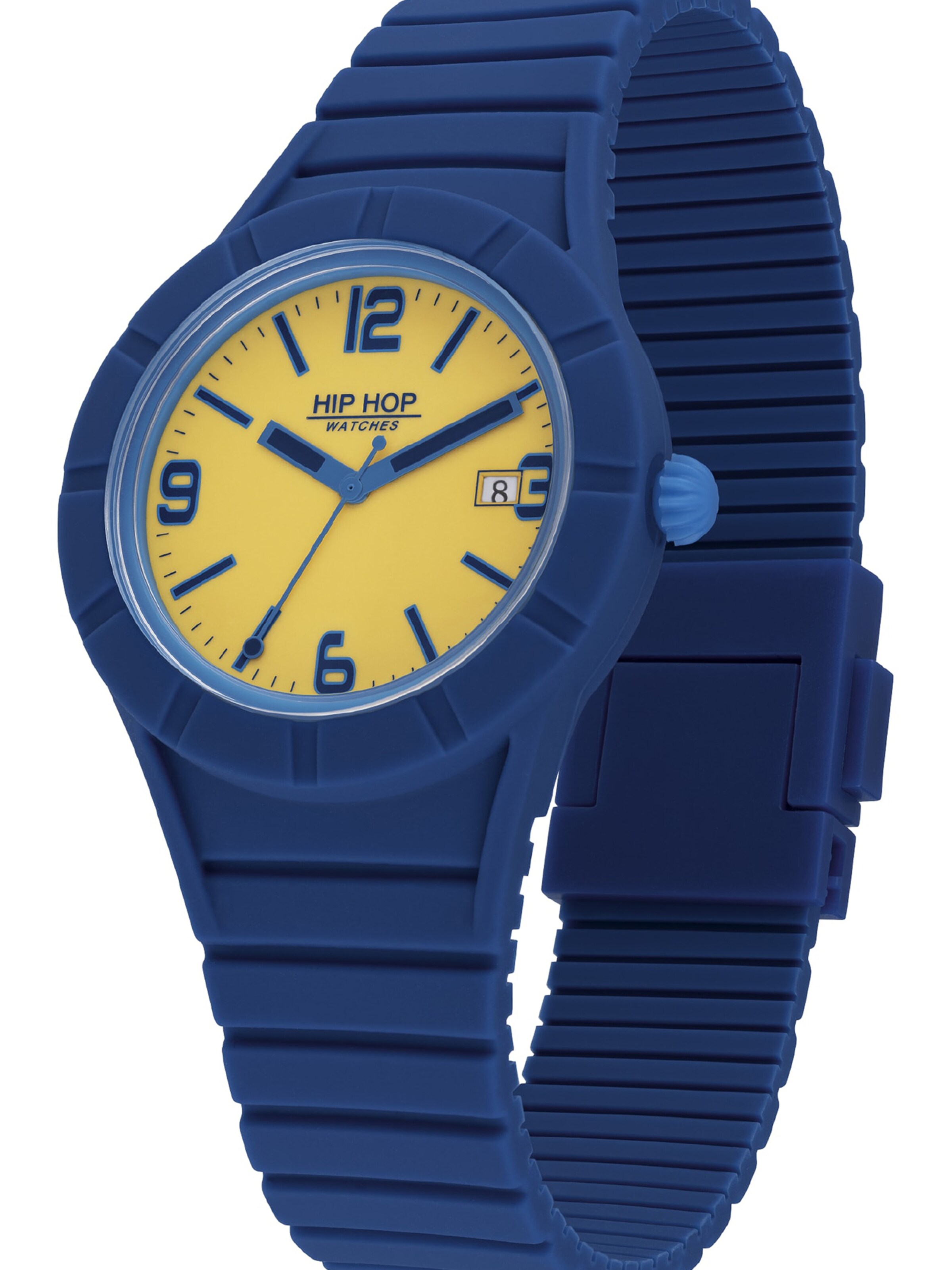 Orologio analogico di Hip Hop in blu: frontale