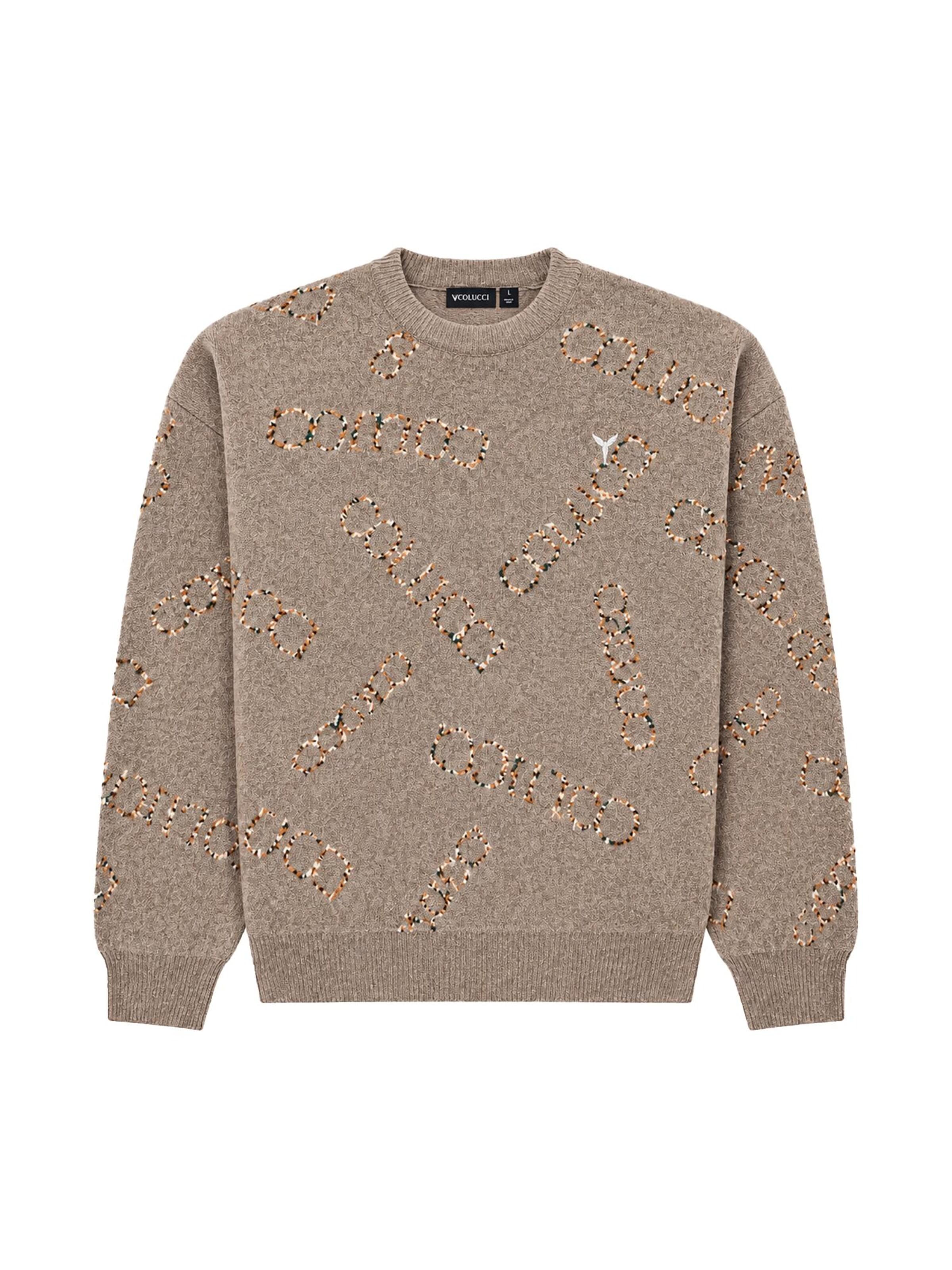 Colucci Pullover 'Chenille Jacquard' in Beige: Vorderseite