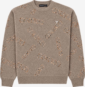 Sweat-shirt 'Chenille Jacquard' Colucci en beige : devant