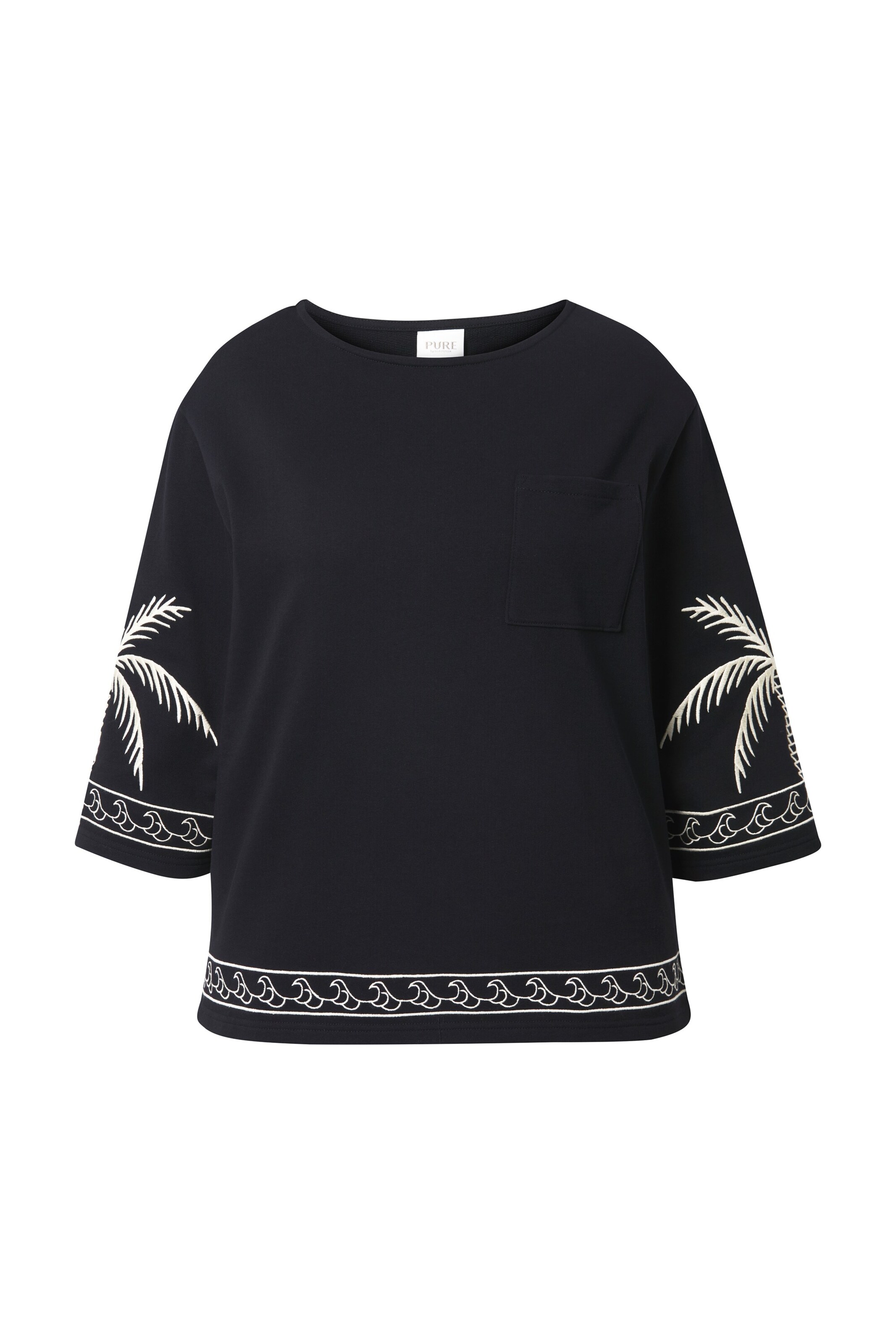 Sweat-shirt Ulla Popken en noir : devant