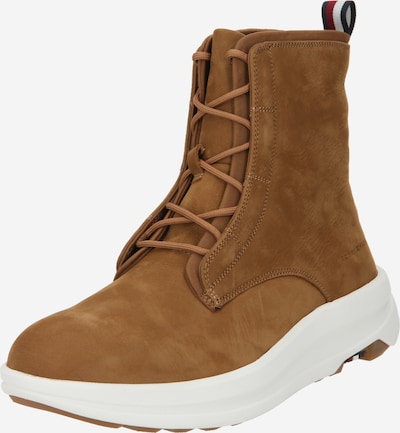 TOMMY HILFIGER Bottines à lacets en bleu marine / noisette / blanc cassé, Vue avec produit