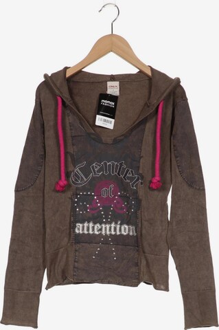 ONLY Sweatshirt & Zip-Up Hoodie in S in Brown: front