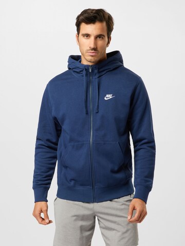 Nike Sportswear Regular fit Zip-Up Hoodie in Blue: front