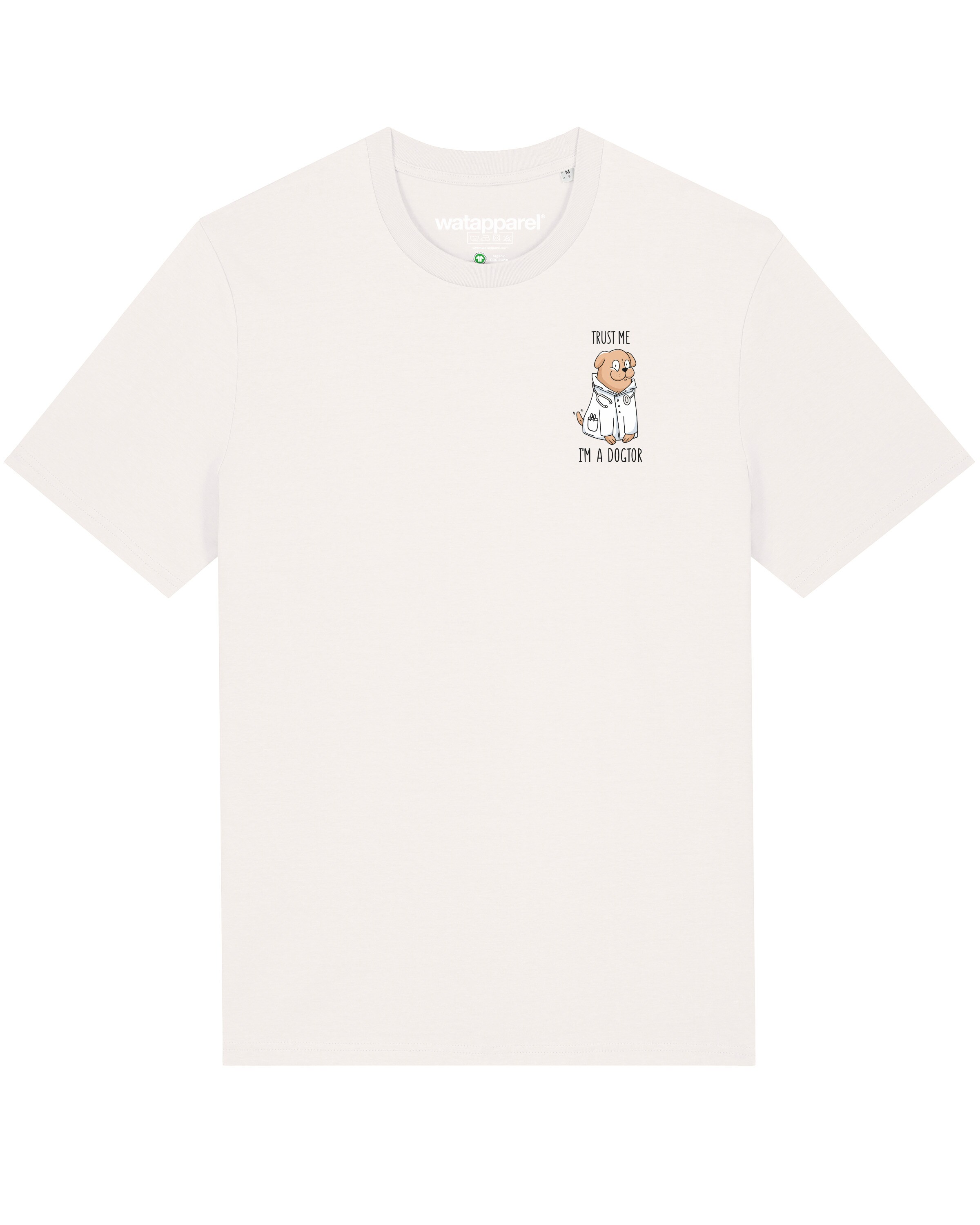 Watapparel Shirt ' Dogtor ' in Weiß: Vorderseite