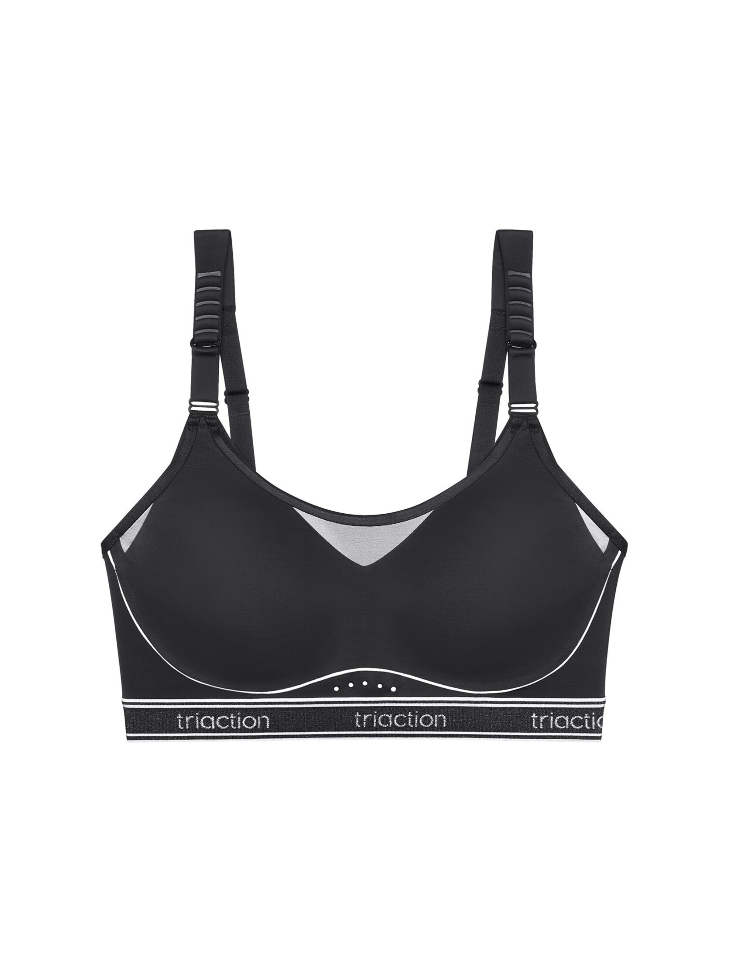 TRIUMPH Bustier Sport bh ' Triaction Cardio Air ' in Zwart: voorkant