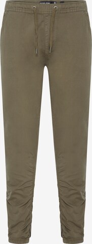 INDICODE JEANS Tapered Chino Pants in Green: front