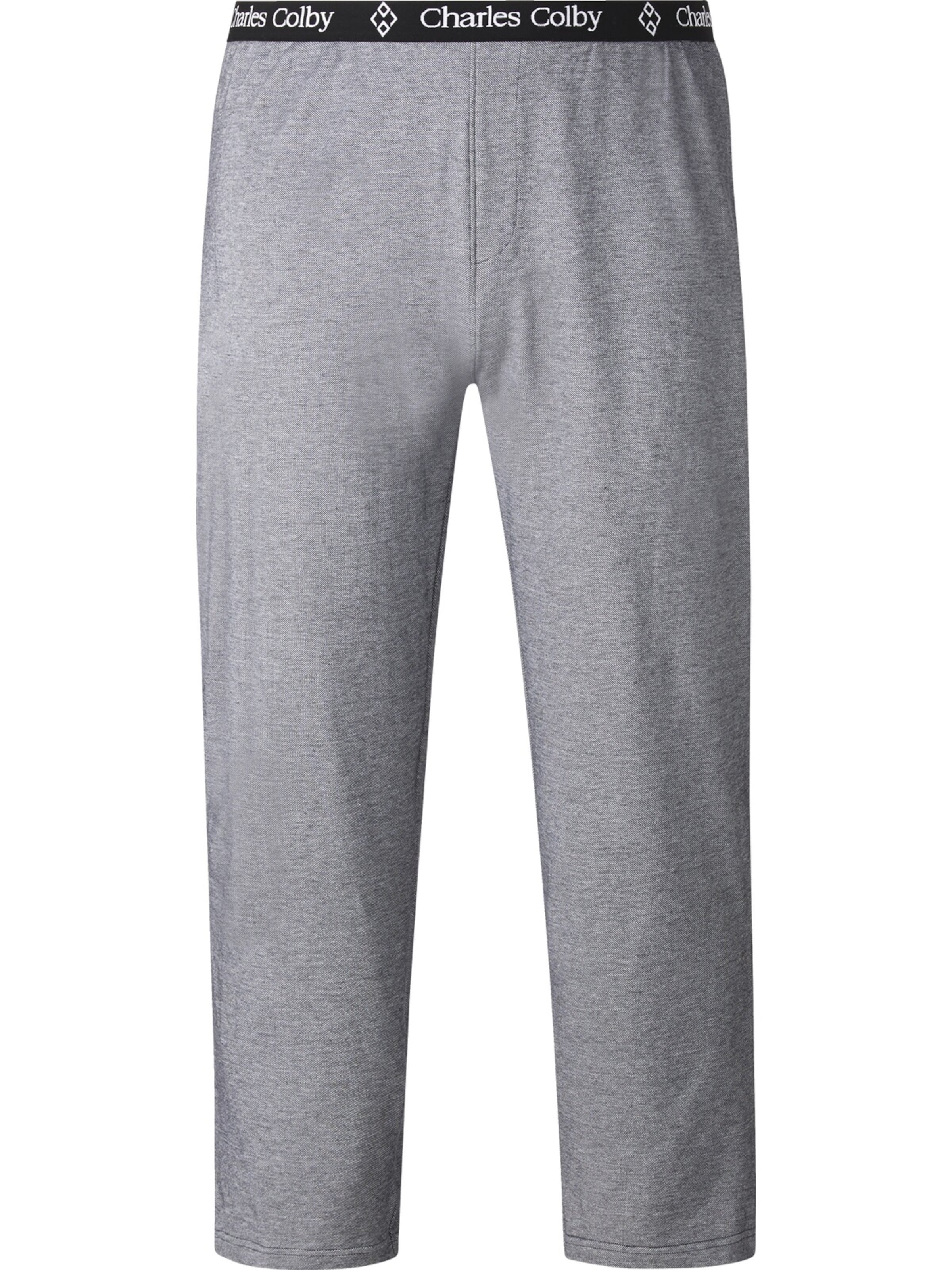 Charles Colby Pyjamahose 'LORD THYRONE' in Grau: Vorderseite