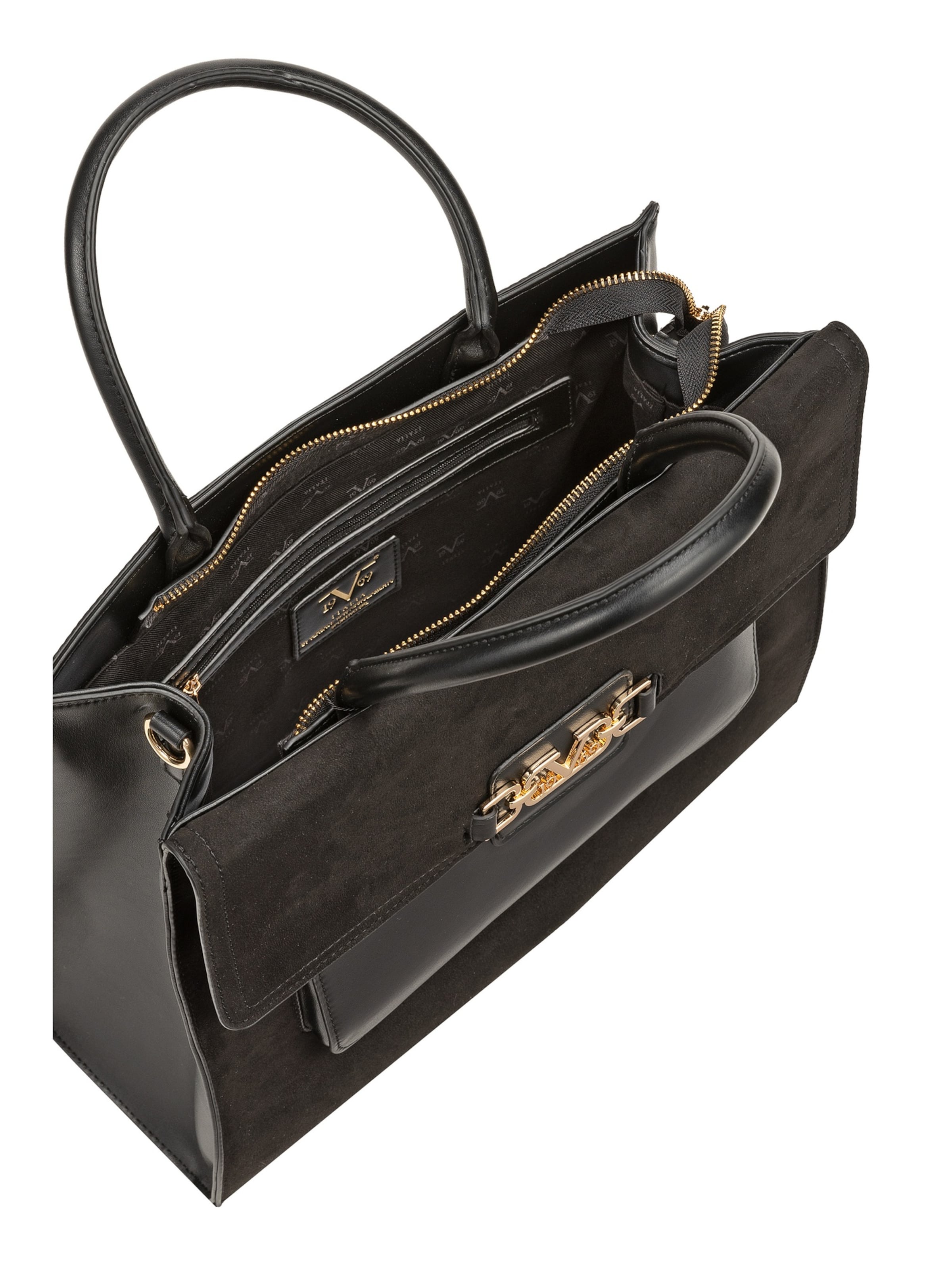19V69 ITALIA Handtasche 'Kyla Gold' in Schwarz
