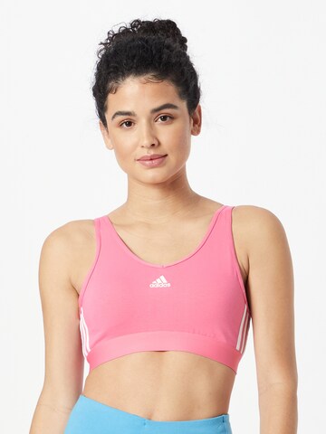 ADIDAS SPORTSWEAR Bustier Sport bh 'Essentials 3-Stripes With Removable Pads' in Roze: voorkant