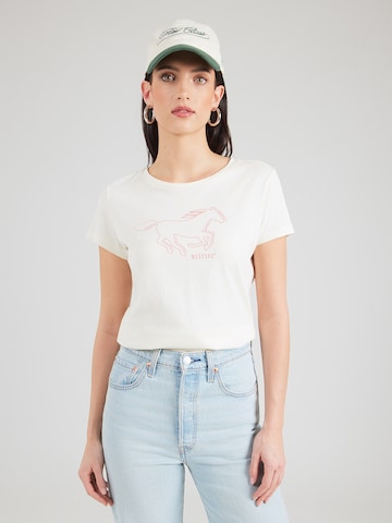 Tricou 'STYLE LOA' de la MUSTANG pe alb: față