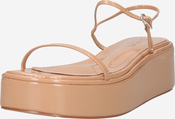 Simmi London Strap Sandals in Beige: front