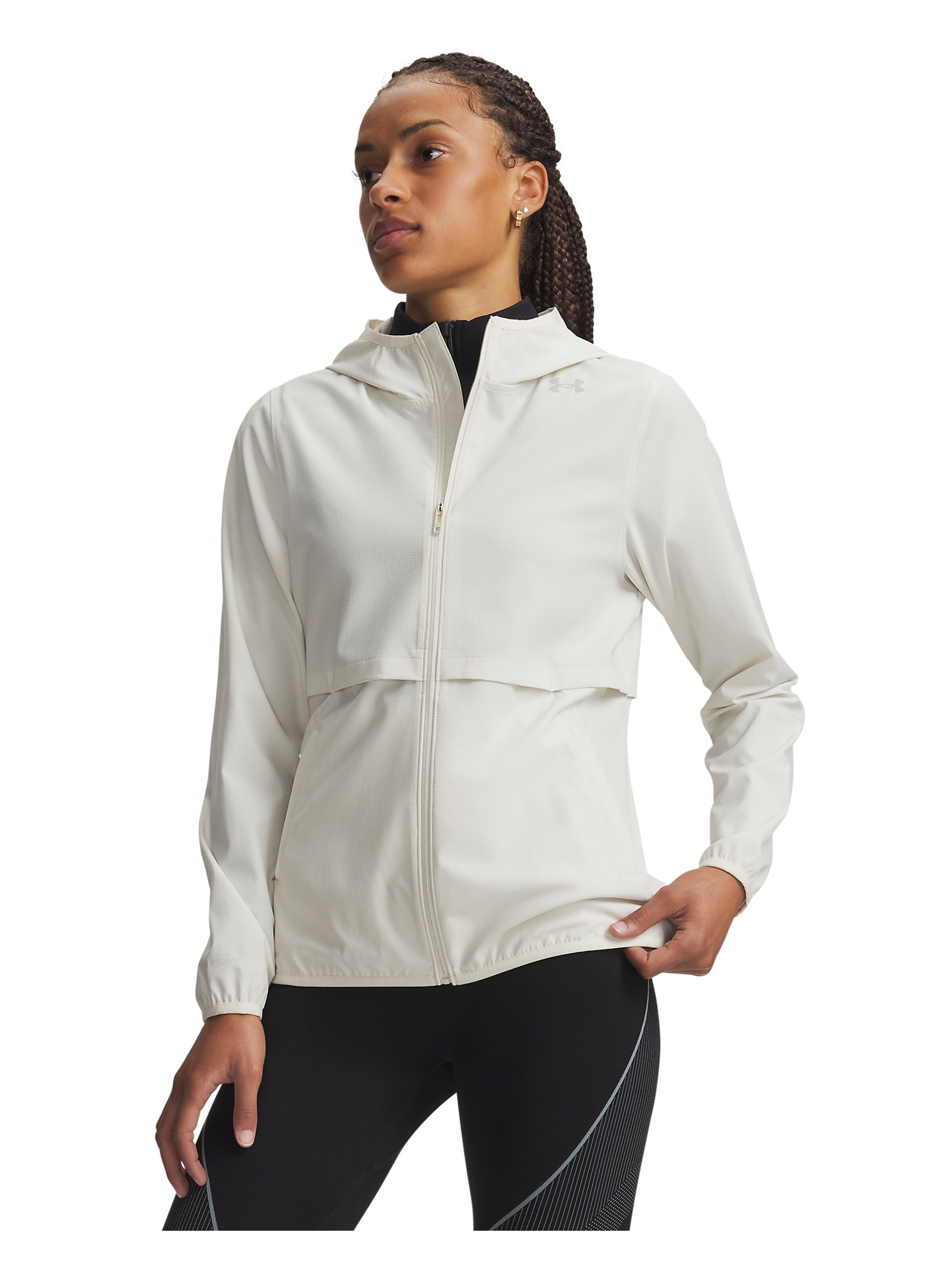 UNDER ARMOUR Trainingsjack 'Velociti' in Grijs: voorkant