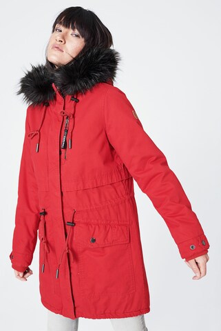 Harlem Soul Between-Seasons Parka 'Clau-Dia' in Red: front