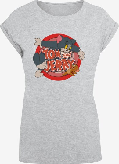 ABSOLUTE CULT T-shirt 'Tom And Jerry - Classic Catch' en pueblo / gris basalte / gris chiné / rouge cerise, Vue avec produit