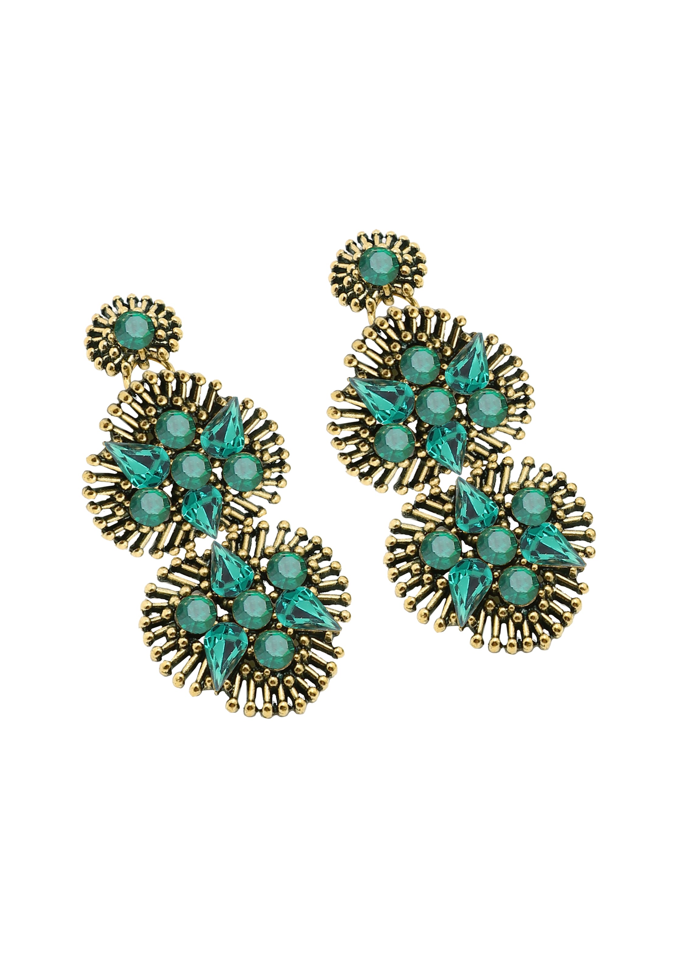 Boucles d'oreilles 'Georgine' SOHI en vert : devant