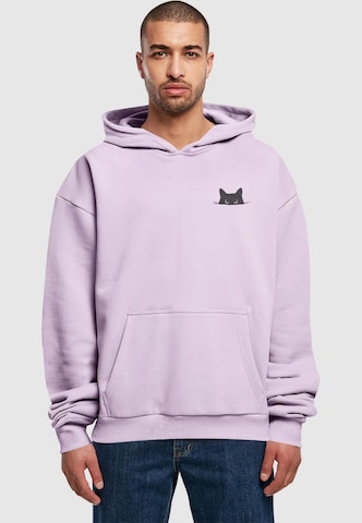 Merchcode Mikina 'Halloween - Cat' - Fialová: predná strana