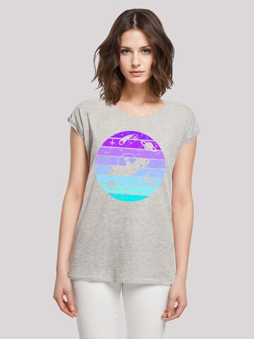 T-shirt 'Retro Alien Weltraum Sonnenuntergang' F4NT4STIC en gris : devant