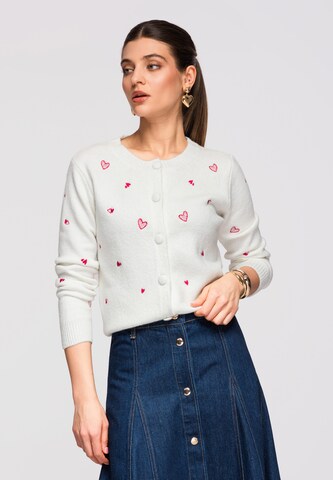 Ombre Knit cardigan 'Swcd' in White: front