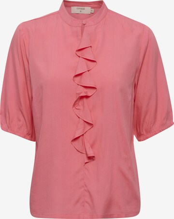 Cream Blouse 'Susannah' in Roze: voorkant