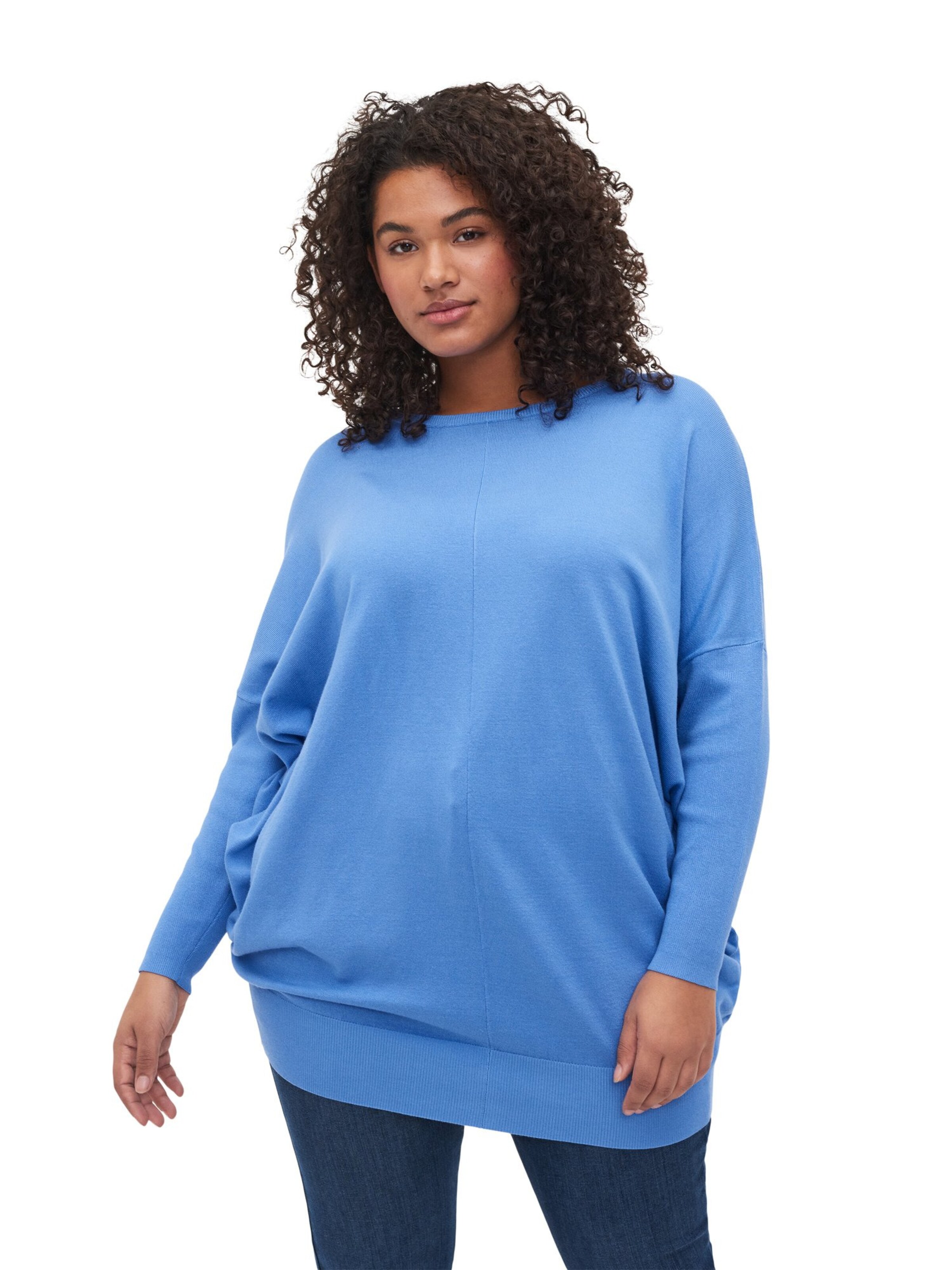 Frauen Pullover & Strick Zizzi Pullover 'MCARRIE' in Ultramarinblau - CV28870 Frauen Pullover & Strick Zizzi Pullover 'MCARRIE' in Ultramarinblau - CV28870
