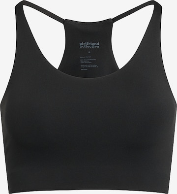 Girlfriend Collective - Bustier Sujetador deportivo en negro: frente