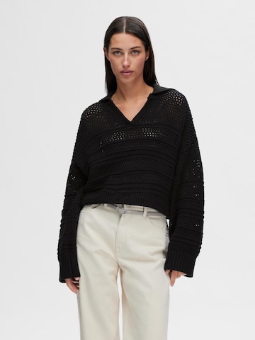 Pull-over 'FINA' SELECTED FEMME en noir : devant