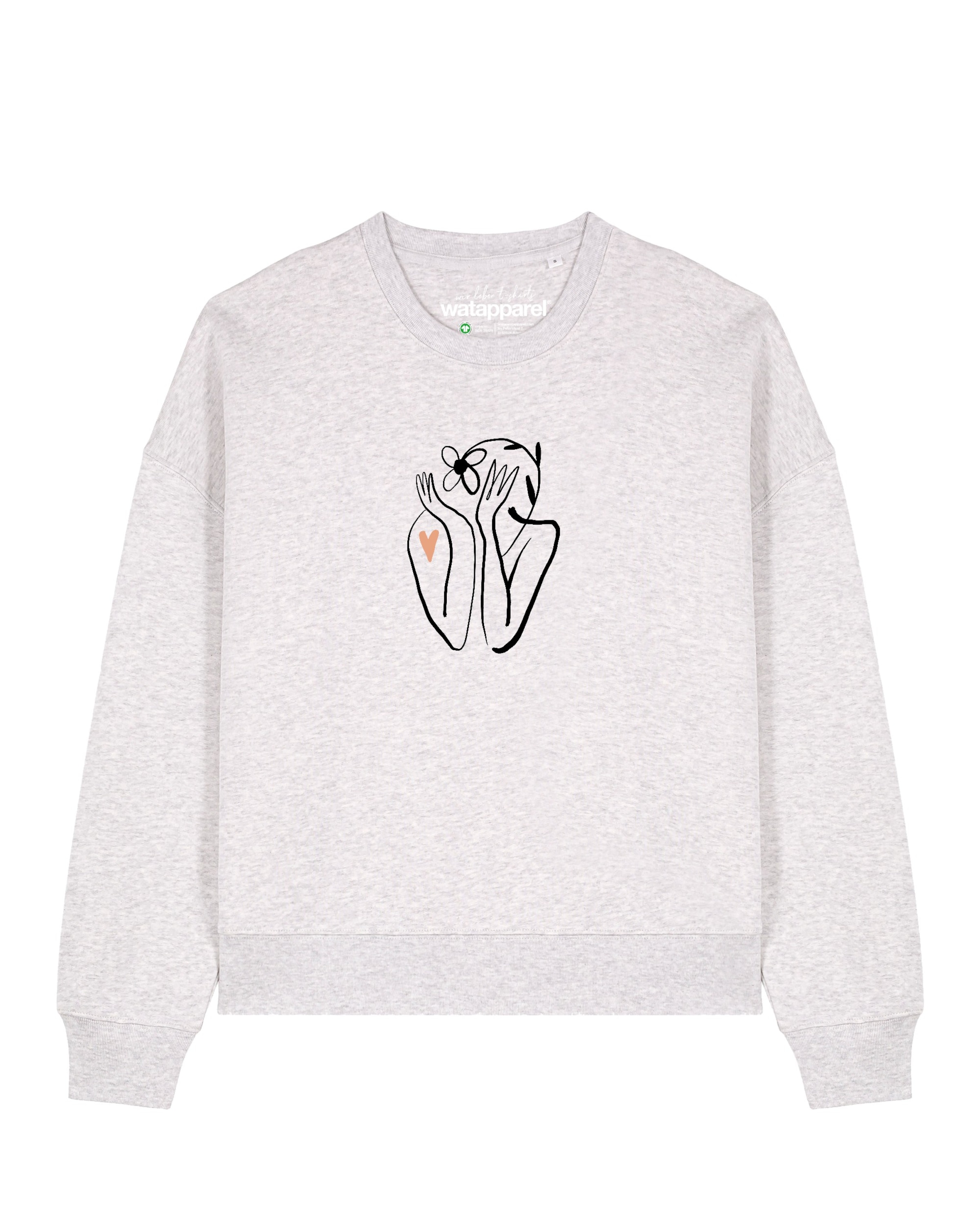 Felpa 'Self love' di Watapparel in grigio: frontale