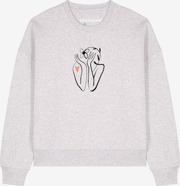 Felpa 'Self love' di Watapparel in grigio: frontale
