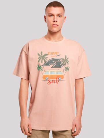 F2 Shirt 'Be Happy And Surf Bulli Sommer' in Orange: front